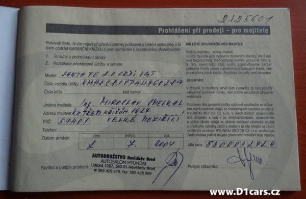 Hyundai Santa Fe 2.0 CRDI VGT 4×4, nabídka A106/14