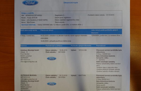 Ford Focus 2.0 TDCi Titanium Powershift, nabídka A107/20