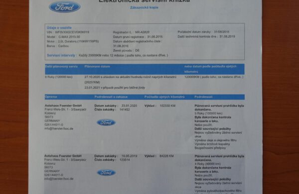 Ford C-MAX 2.0 TDCi Titanium, AUTO parking, nabídka A10/21