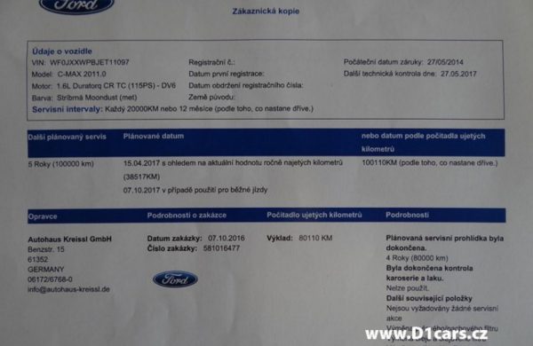 Ford C-MAX 1.6 TDCi Titanium ZIMNÍ PAKET, nabídka A118/17