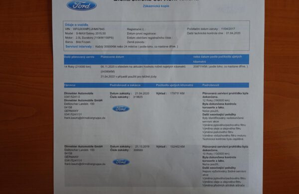 Ford S-MAX 2.0 TDCi Business SYNC3 LED DYNAMIC, nabídka A124/20