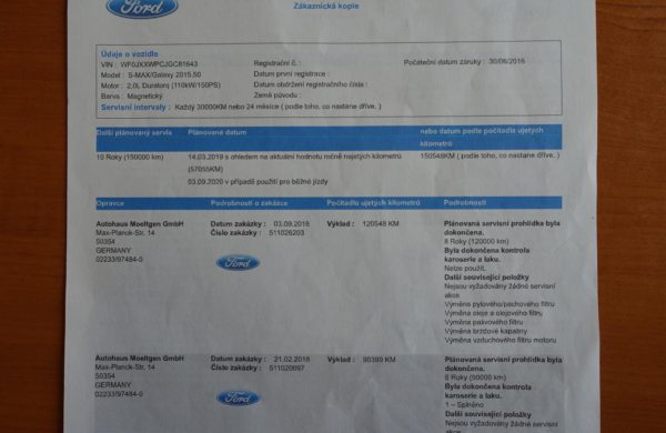 Ford S-MAX 2.0 TDCi CZ NAVIGACE, ZIMNÍ PAKET, nabídka A130/19