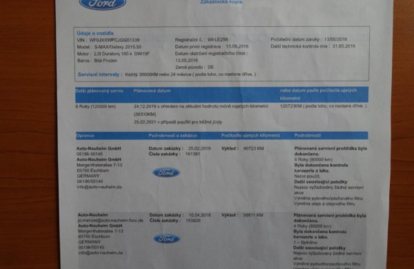 Ford S-MAX 2.0 TDCi 132kW LED SVĚTLA, NAVIGACE, nabídka A133/19