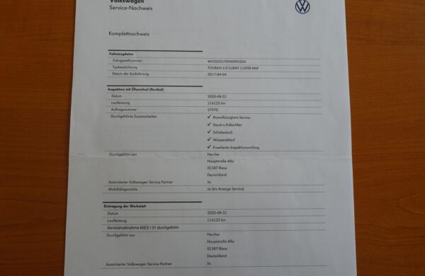 Volkswagen Touran 2.0 TDi ACC, VYHŘÍVANÉ OKNO, nabídka A162/21