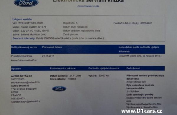 Ford Tourneo Custom 2.2 TDCi L2H1 9 MÍST Trend NAVIGACE, nabídka A166/17