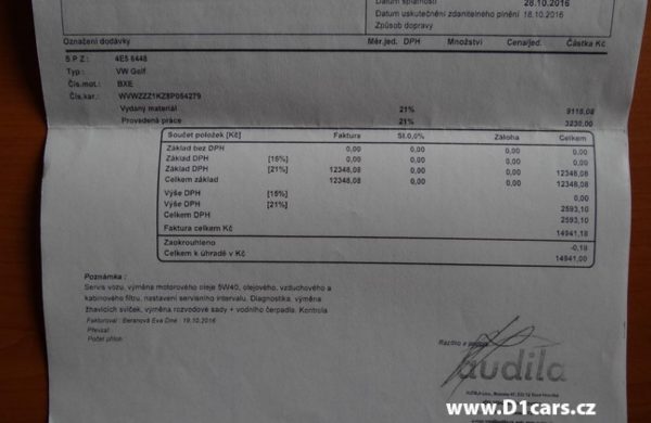 Volkswagen Golf 1.9 TDi SERVISNÍ KNIHA, ODPOČET DPH, nabídka A168/17