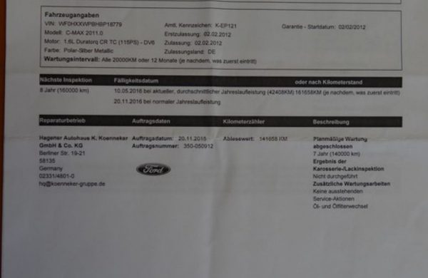 Ford Grand C-MAX 1.6 TDCi Titanium 7 MÍST ZIMNÍ PAKET, nabídka A16/16