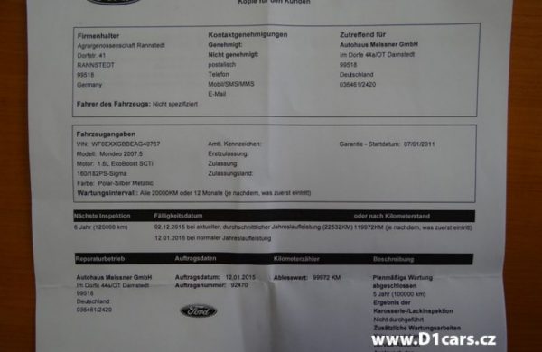 Ford Mondeo 1.6 EcoBoost Titanium ZIMNÍ PAKET, nabídka A20/15