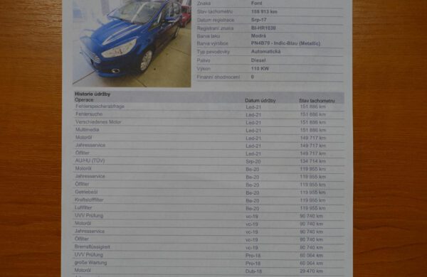 Ford S-MAX 2.0 TDCi SYNC 3 NAVIGACE VYHŘ. SKLO, nabídka A217/21