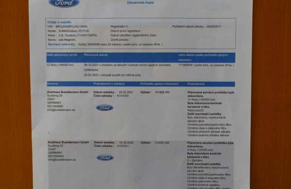 Ford S-MAX 2.0 TDCi Titanium AutoParking SYNC3, nabídka A229/21