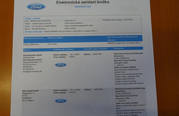 Ford Galaxy 2.0TDCi Titanium, SYNC 3,  PARK. KA, nabídka A260/20