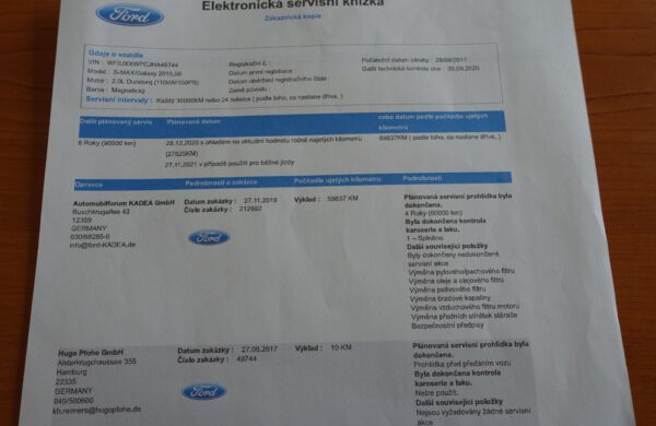 Ford S-MAX 2.0 TDCi Business, SYNC 3, CZ NAVI, nabídka A31/21