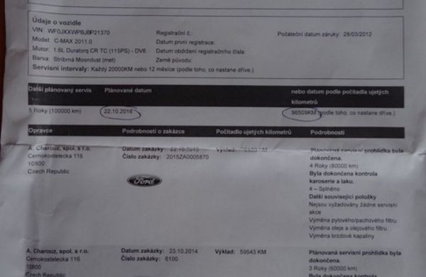 Ford C-MAX II 1.6 TDCi DIGI KLIMA, ZIMNÍ PAKET, nabídka A53/16