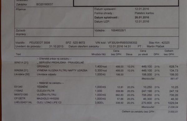 Peugeot 3008 1.6 HDi, nabídka AV3/16